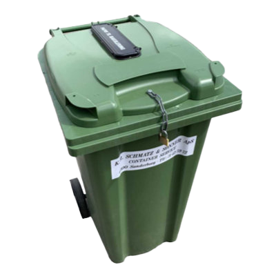 Container 240 med indkast og lås